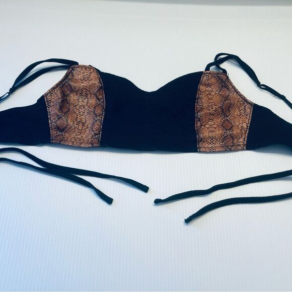 Urban Outfitters Snakeskin Tie-Back Bra Crop Top Small - Picture 5 of 7